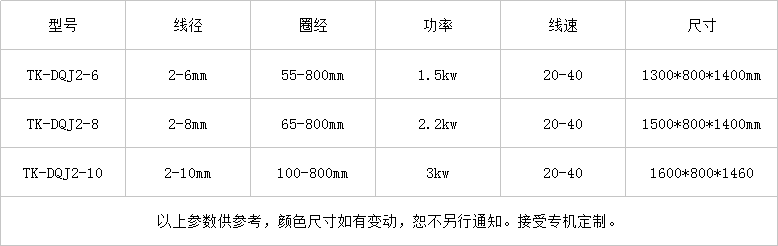 鐵絲打圈機參數